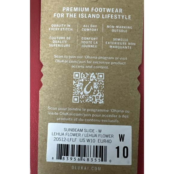 OluKai Sunbeam Slide Women's Sandals Lehua Flower Red Size 10 NEW No Box - Picture 11 of 11